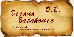 Dijana Bataković vizit kartica